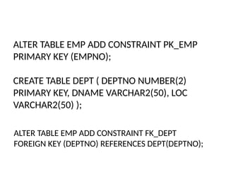 SQL - datatypes, DDL DML and basics of SQL | PPTX