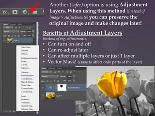 Using Adjustment Layers and Lighting in Photoshop | PPTX