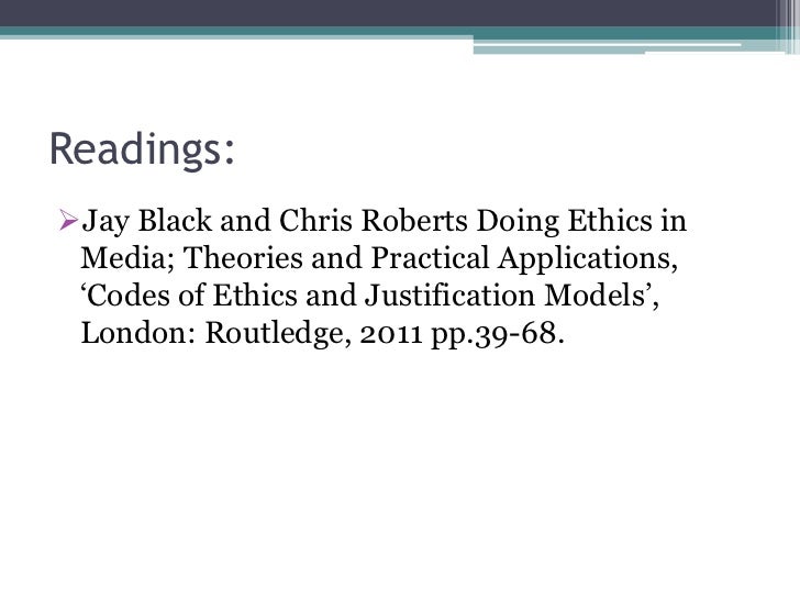 Codes Of Ethics In Media