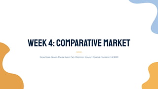 Corey Rossi, Dewen, Zhang, Jiyeon Park | Common Ground | Creative Founders | Fall 2020
Week4:comparativemarket
 