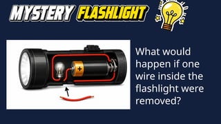 What would
happen if one
wire inside the
flashlight were
removed?
 