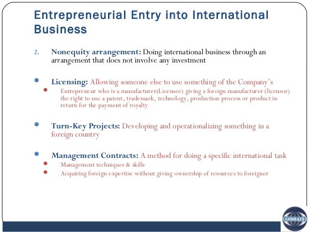 in entry entrepreneurship international 4 modes entrepreneurship, international of Importance