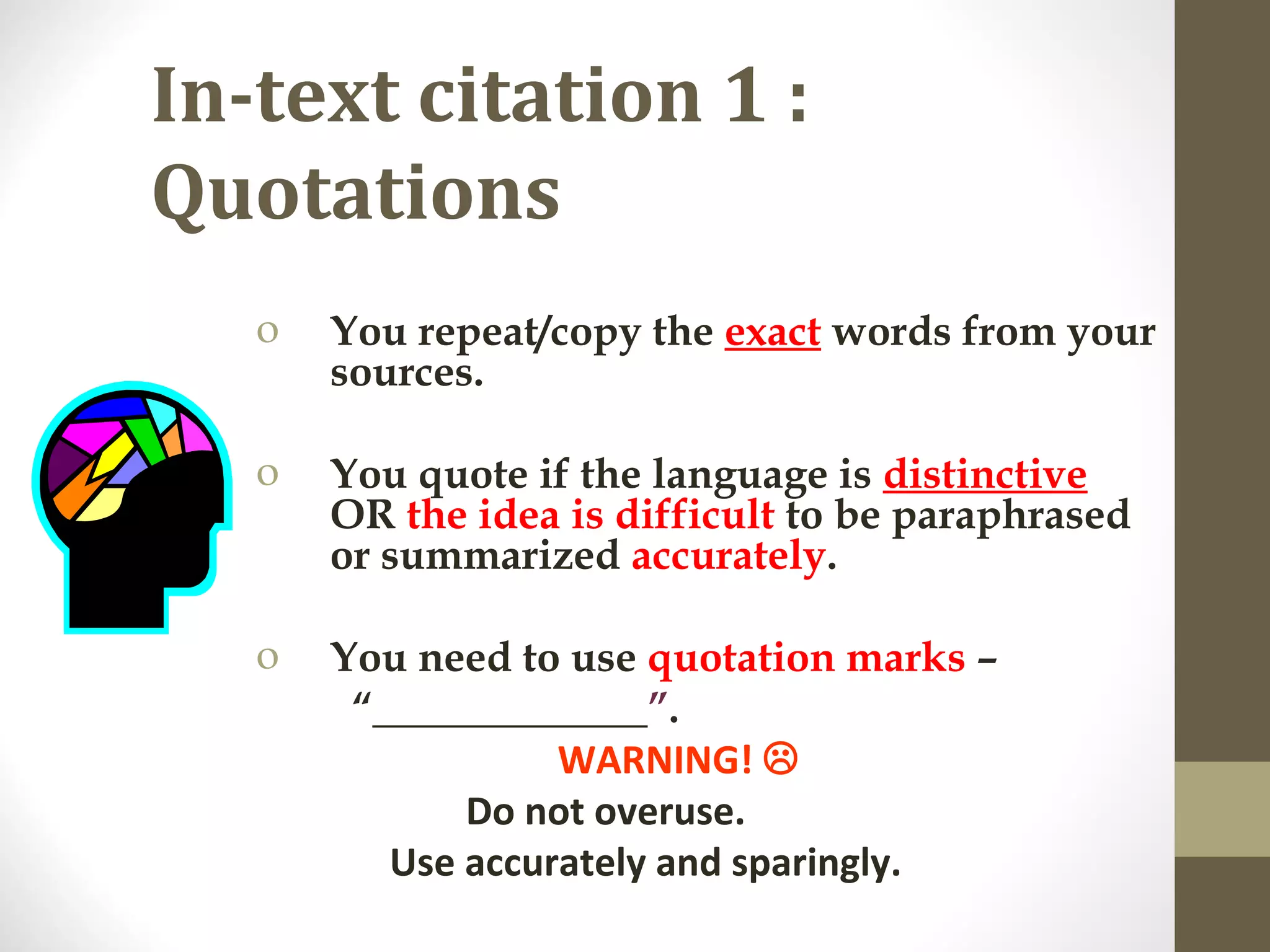 Quoting In Text Week4g pptslides in text citation- quoting 4 | PPT