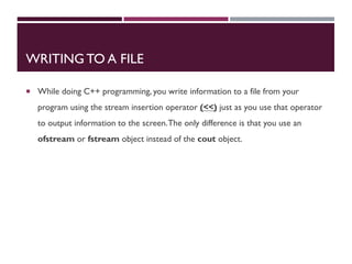 C++ Files and Streams | PPT