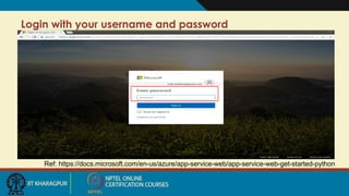 Login with your username and password
Ref: https://docs.microsoft.com/en-us/azure/app-service-web/app-service-web-get-started-python
 