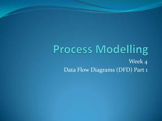 Week 4
Data Flow Diagrams (DFD) Part 1
 