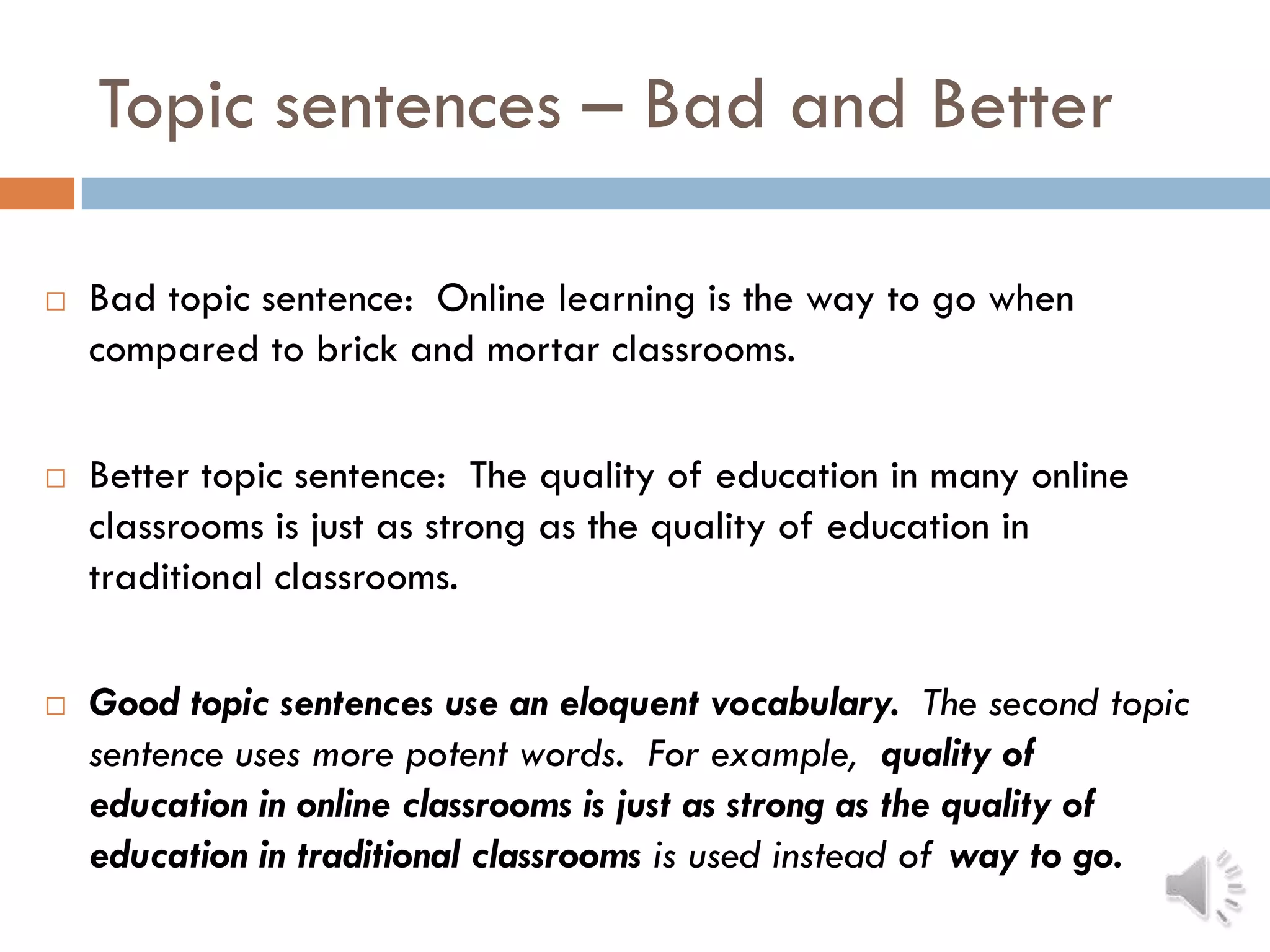 Week4 powerpointtopicsentences | PPTX