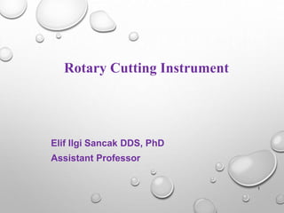 1
Elif Ilgi Sancak DDS, PhD
Assistant Professor
Rotary Cutting Instrument
 