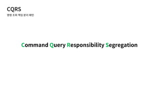 CQRS
Command Query Responsibility Segregation
 