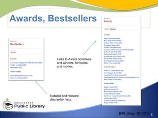 By browsing the image carousel, using the pull down menus to limit titles.By clicking on one of the categories  below the image carousel.BPL May 10 2011