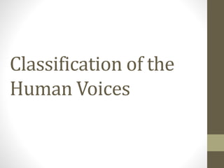Classification of the
Human Voices
 