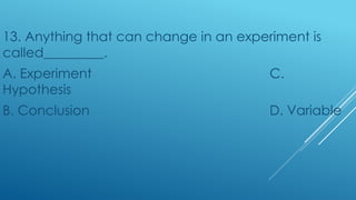 Planning, following, and recording scientific investigations | PPTX