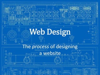 Web Design
The process of designing
a website
Image from: http://antiqueradios.com/forums/viewtopic.php?f=1&t=188309&start=20

 