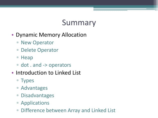 Dynamic Memory & Linked Lists | PPT