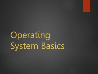 Operating
System Basics
 