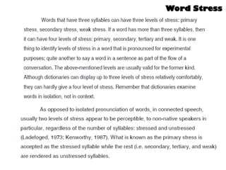 Word Stress
 