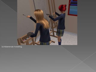 Schilderende tweeling.