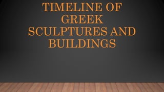 TIMELINE OF
GREEK
SCULPTURES AND
BUILDINGS
 