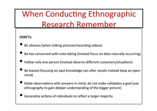 ETHNOGRAPHY II: Data Analysis & Writing Ethnography | PPT | Free Download