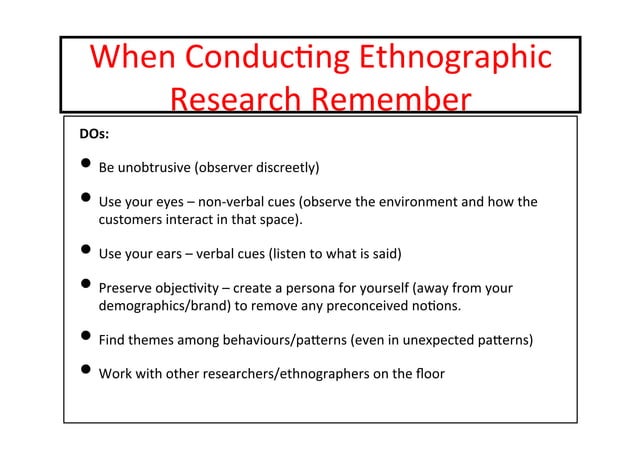 ETHNOGRAPHY II: Data Analysis & Writing Ethnography