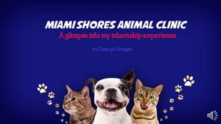 Miami Shores
Animal Clinic
A GLIMPSE INTO MY INTERNSHIP
EXPERIENCE
Camryn Granger
 