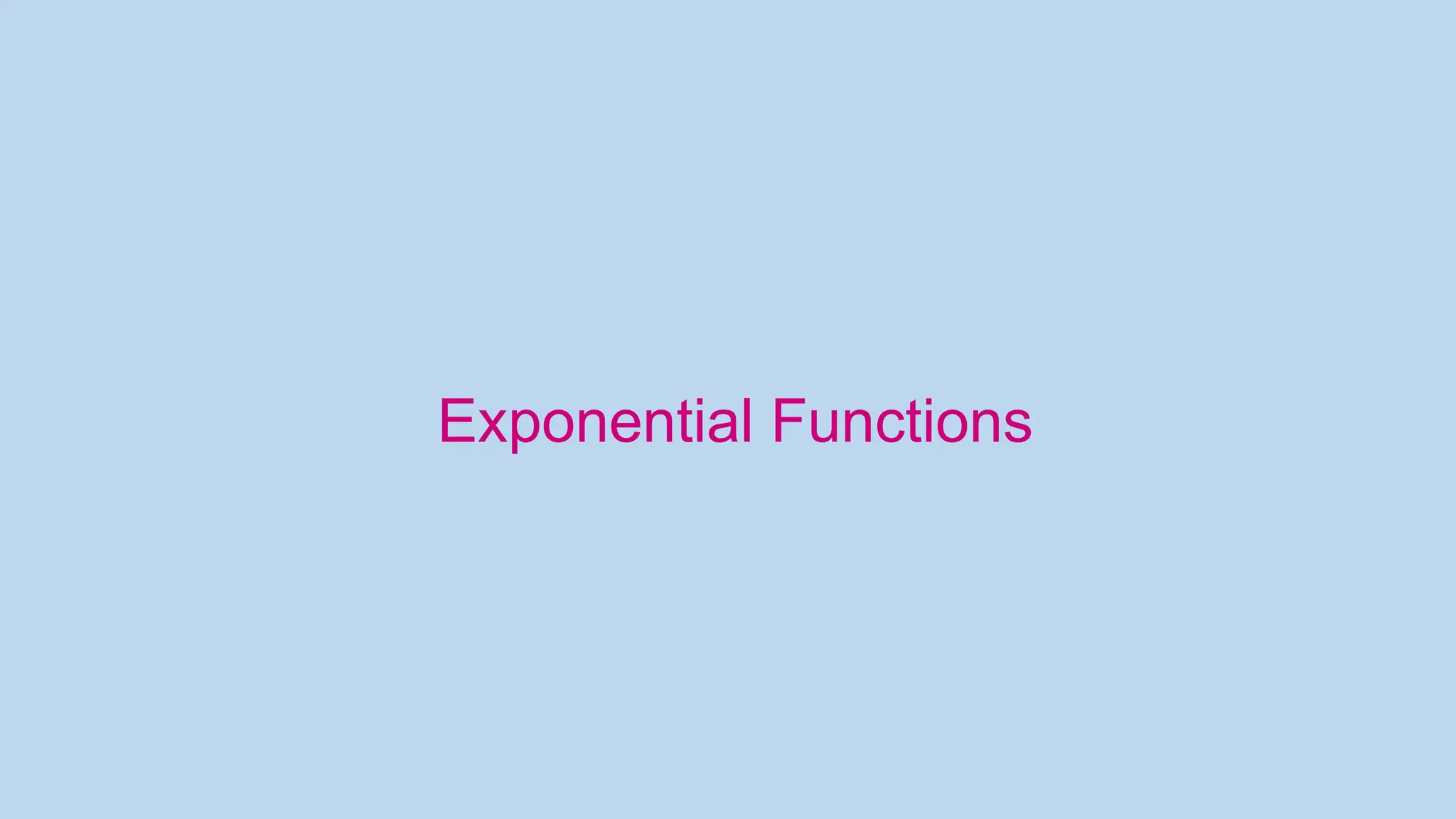 Exponential Functions
 