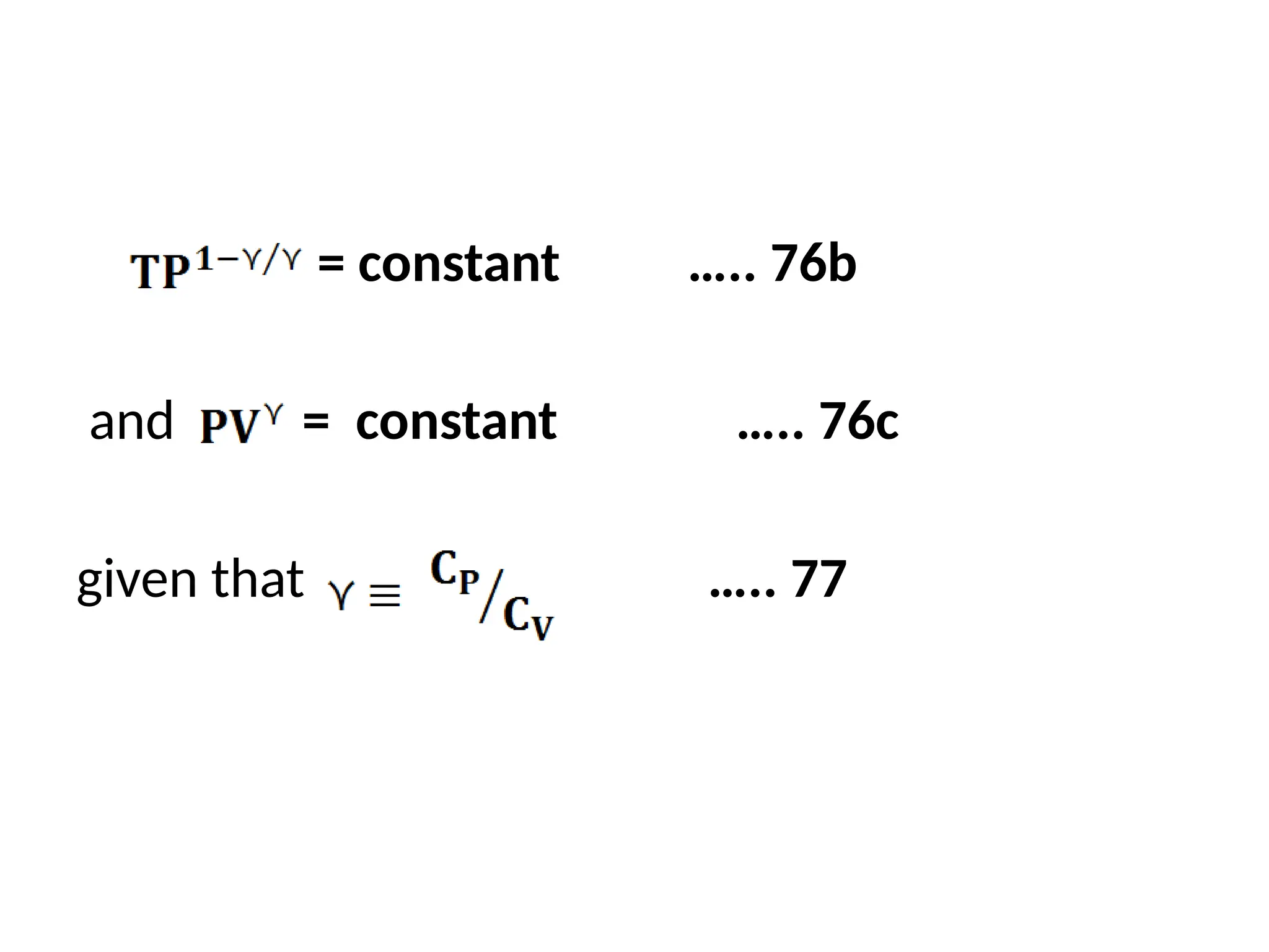 = constant ….. 76b
and = constant ….. 76c
given that ….. 77
 