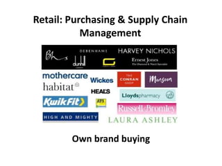 Retail: Purchasing & Supply Chain
           Management




        Own brand buying
 