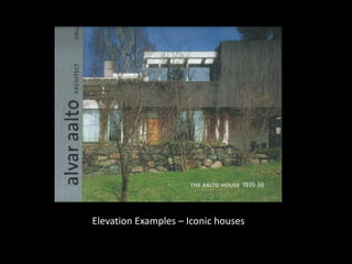 Elevation Examples – Iconic houses 
 