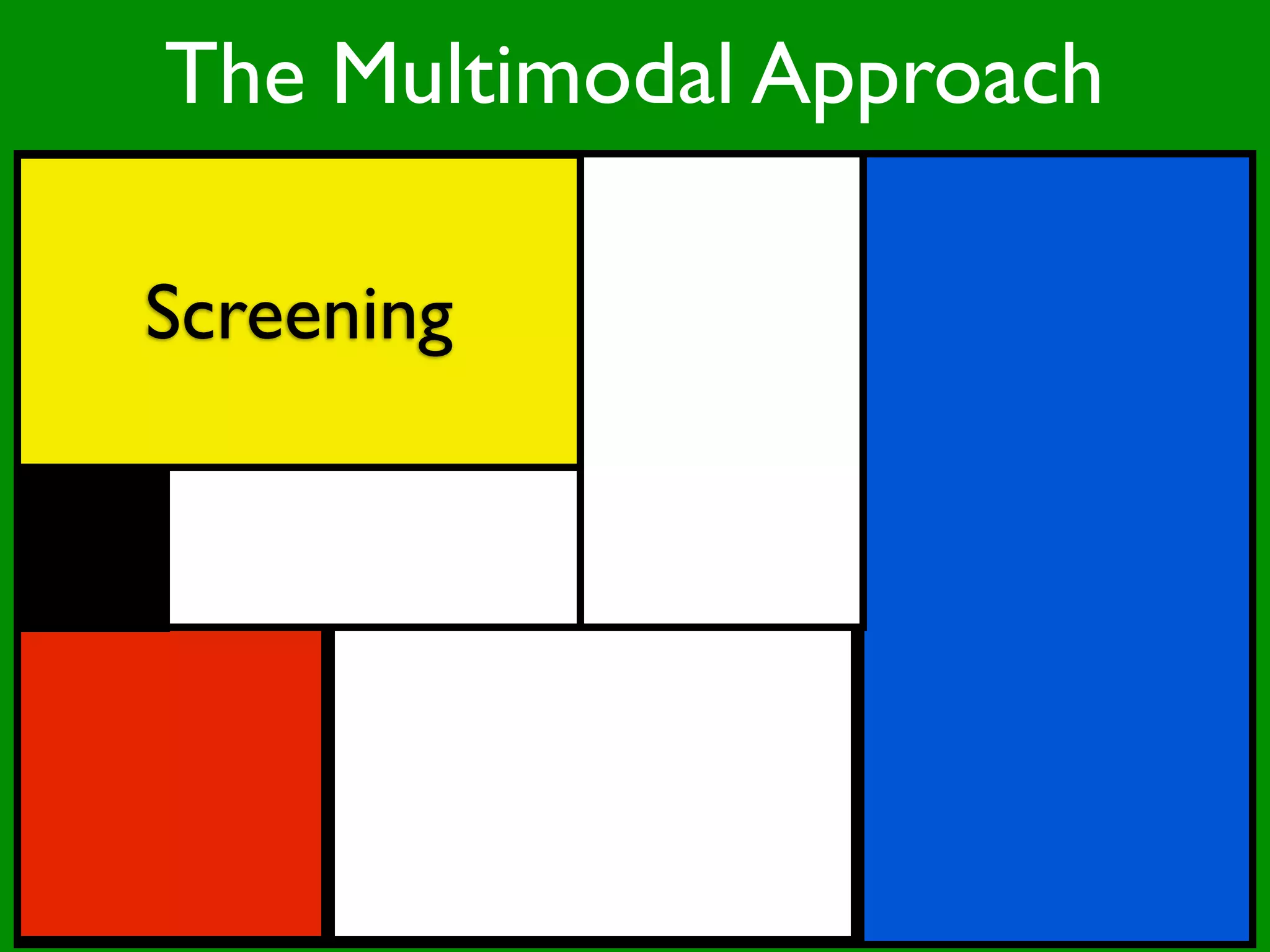 The Multimodal Approach

Screening
 