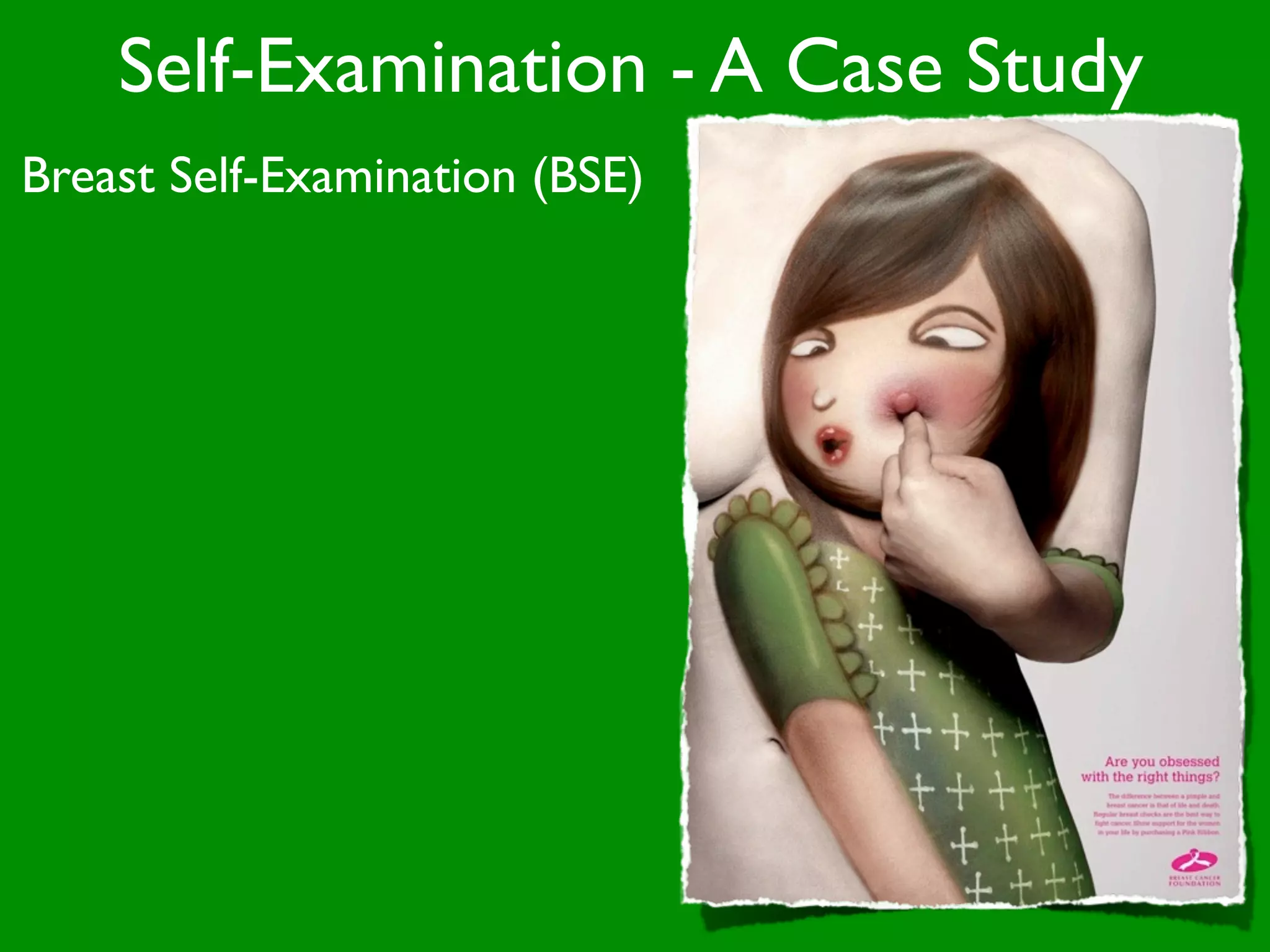 Self-Examination - A Case Study
Breast Self-Examination (BSE)
 