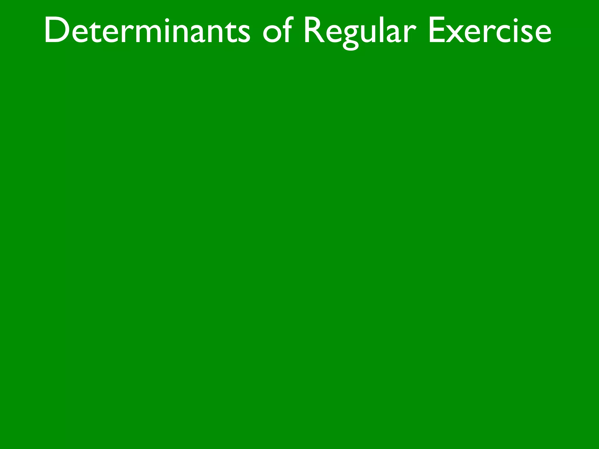 Determinants of Regular Exercise
 