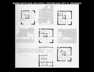 MARIO BOTTA RIVA SAN VITALE, SWITZERLAND 1971-73 DRAWINGS
 