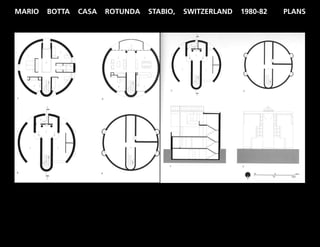 MARIO   BOTTA   CASA   ROTUNDA   STABIO,   SWITZERLAND   1980-82   PLANS
 