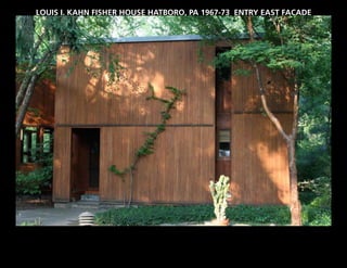 LOUIS I. KAHN FISHER HOUSE HATBORO, PA 1967-73 ENTRY EAST FACADE
 