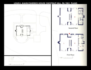 LOUIS I. KAHN ESHERICK HOUSE CHESTNUT HILL, PA 1961 PLANS
 
