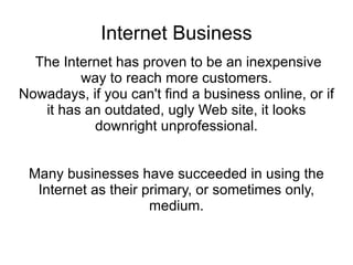 Internet Business ,[object Object]