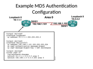 Example MD5 Authentication
Configuration
 