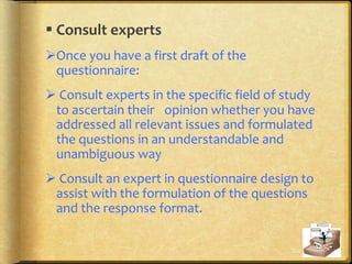 Week6 7a- developing a questionnaire | PPSX