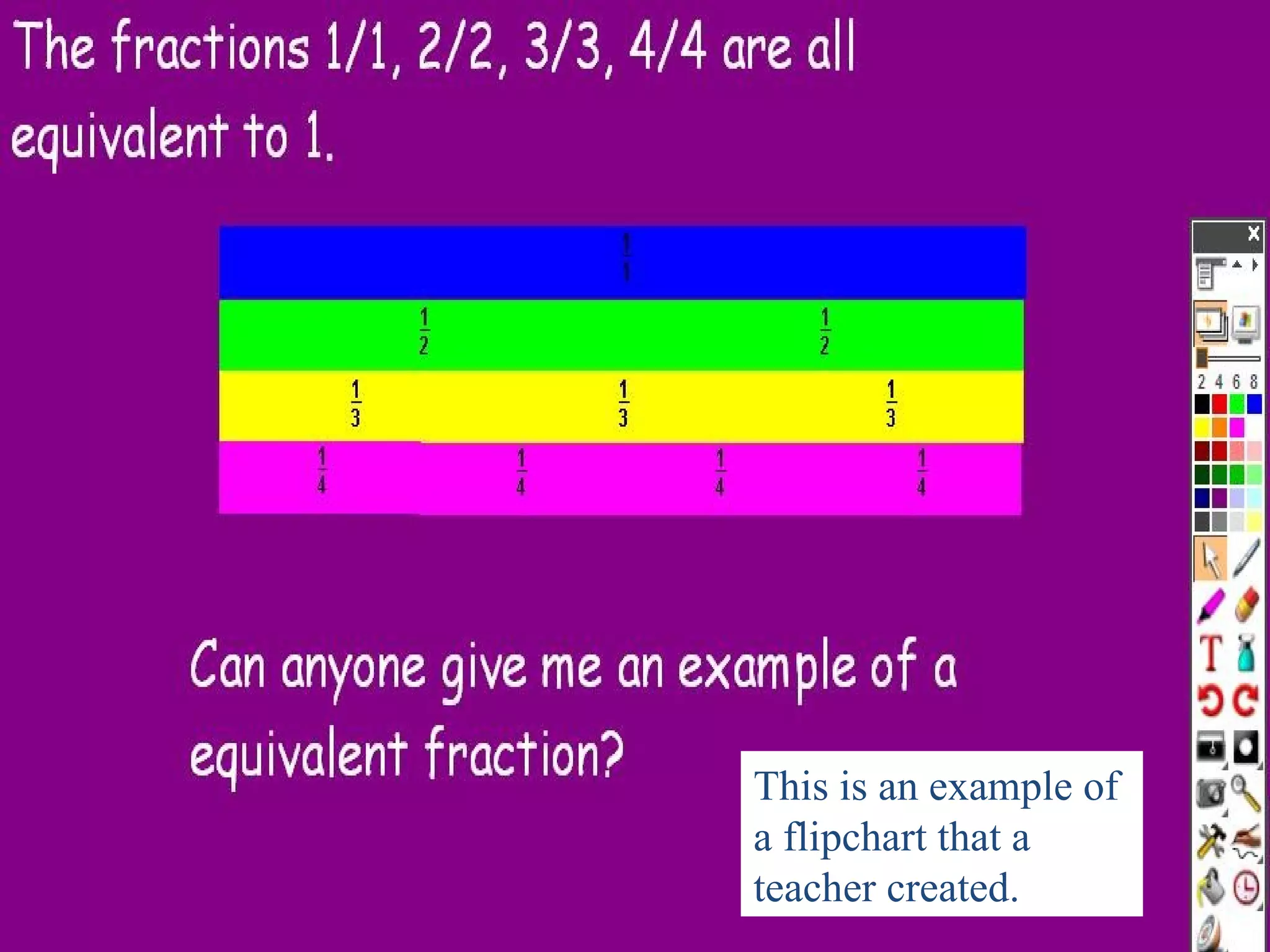 This is an example of
a flipchart that a
teacher created.
 