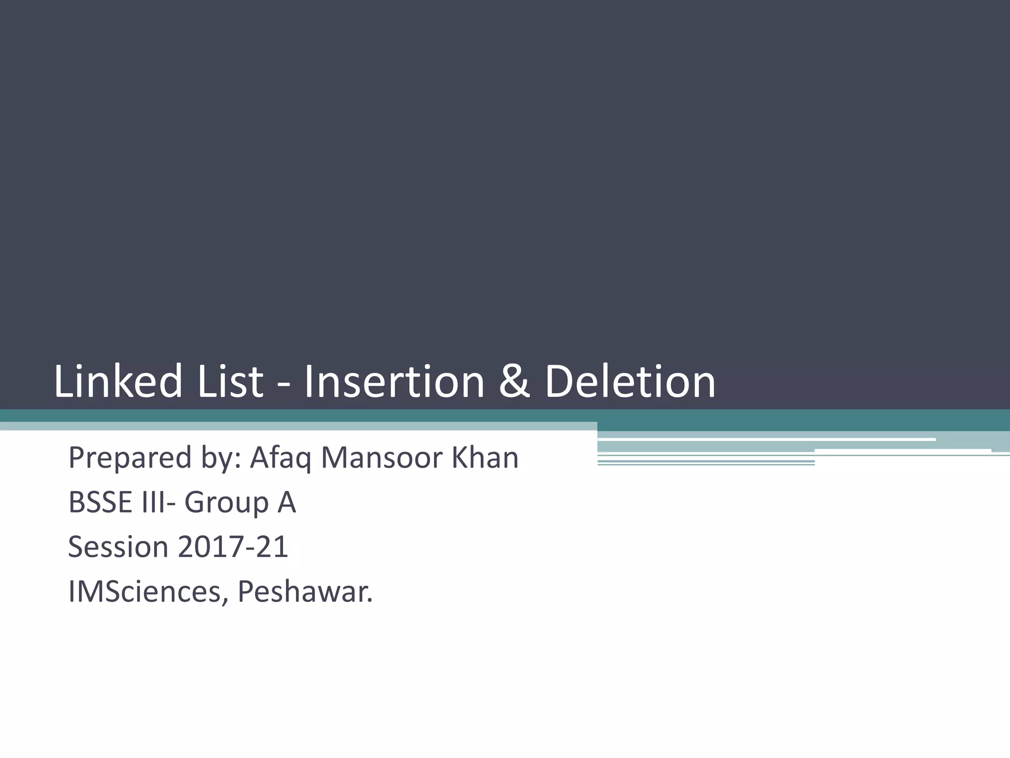 Linked List - Insertion & Deletion | PPT