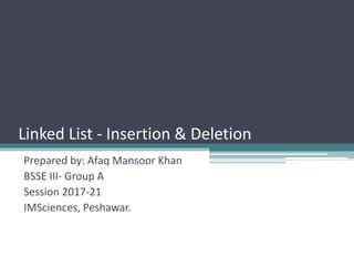 Linked List - Insertion & Deletion | PPTX