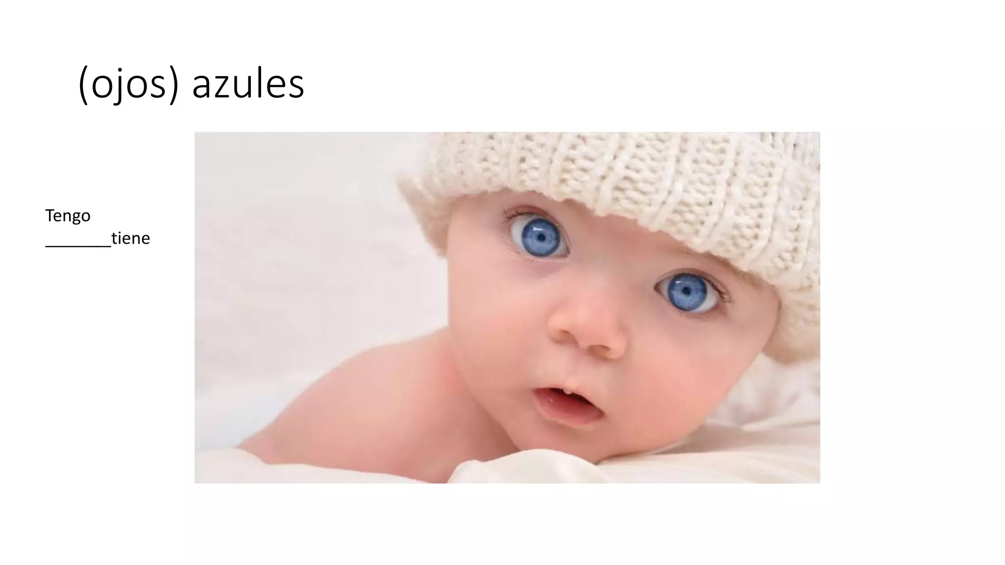 (ojos) azules
Tengo
_______tiene
 