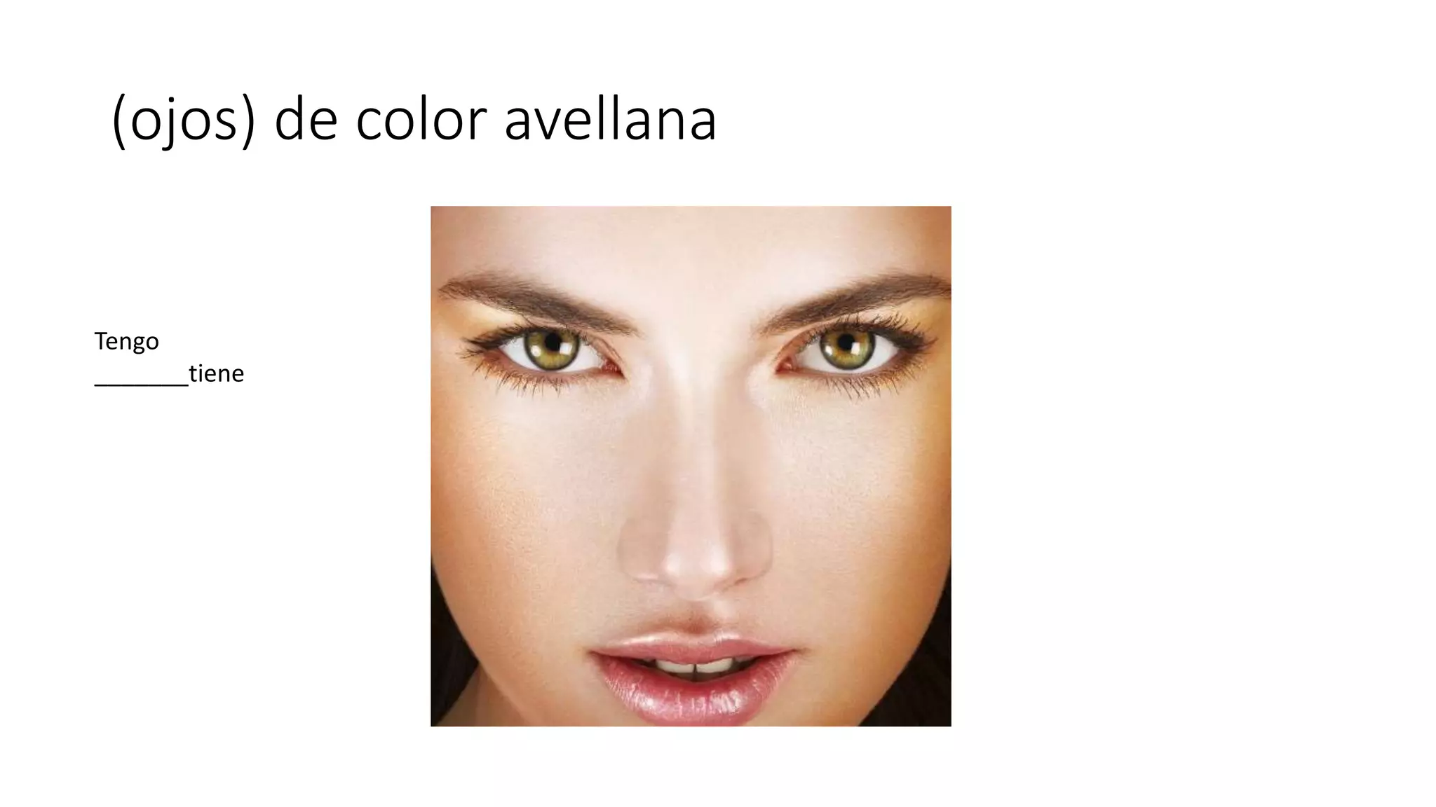 (ojos) de color avellana
Tengo
_______tiene
 