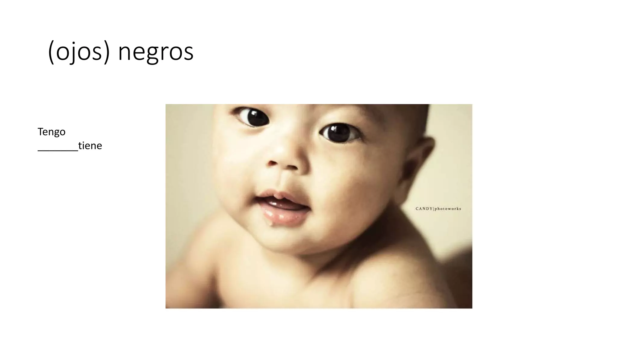 (ojos) negros
Tengo
_______tiene
 