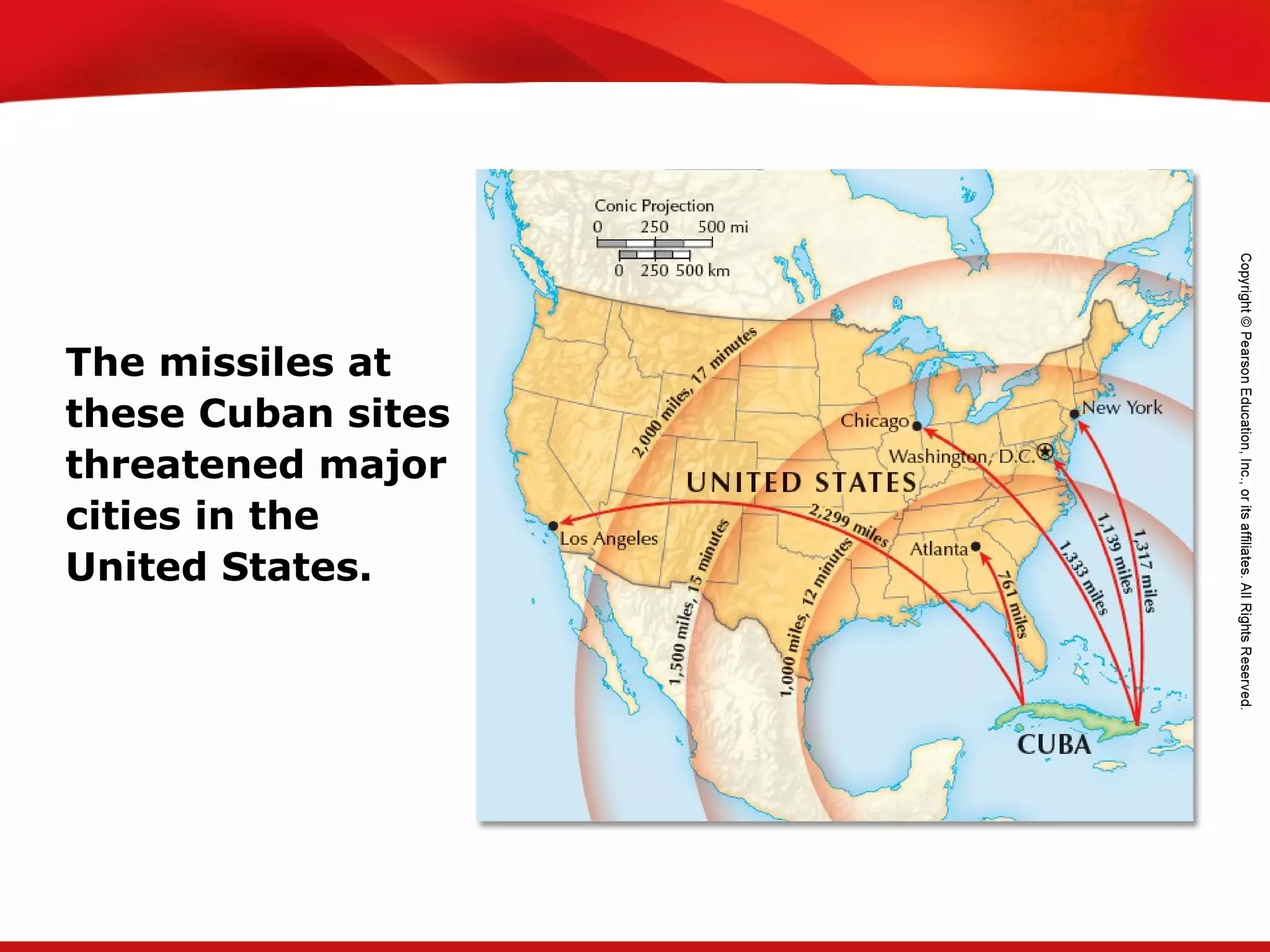 TEKS 8C: Calculate percent composition and empirical and molecular formulas.
The missiles at
these Cuban sites
threatened major
cities in the
United States.
 