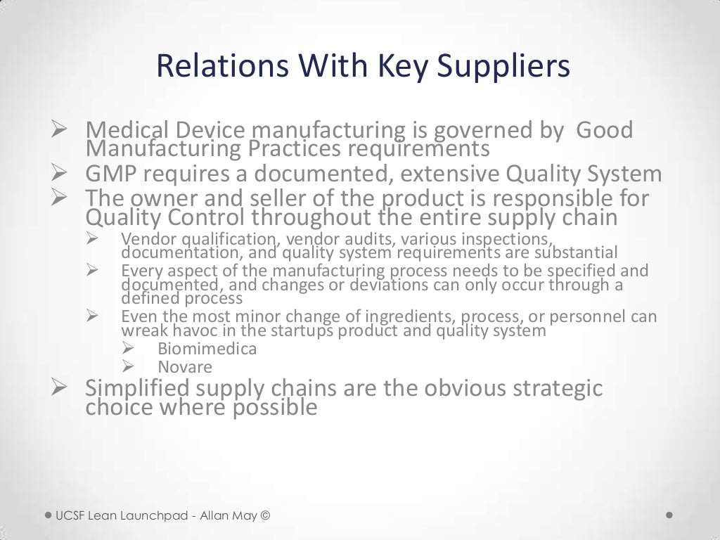 Relations With Key Suppliers