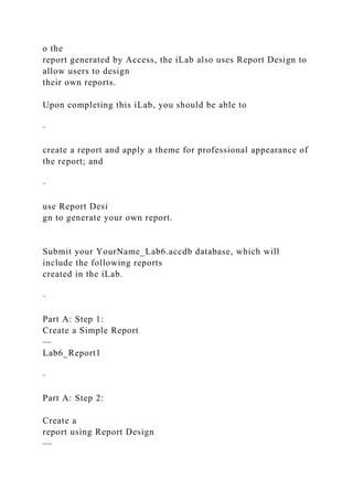 Week 6 iLab Assignments DueThe purpose of this iLab is to crea.docx