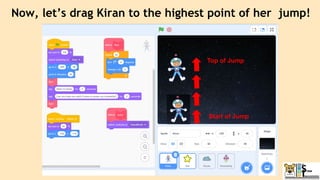 Now, let’s drag Kiran to the highest point of her jump!
Start of Jump
Top of Jump
 