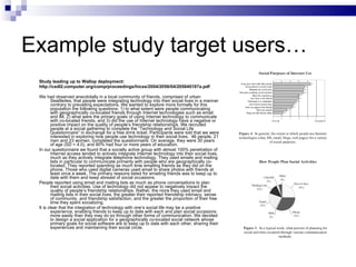 Example study target users… <ul><ul><li>Study leading up to Wallop deployment: </li></ul></ul><ul><ul><li>http://csdl2.com...